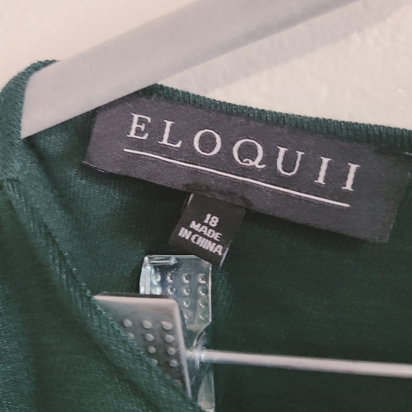 Eloquii Dark Emerald Green Cowl Back Dress - Picture 8 of 10